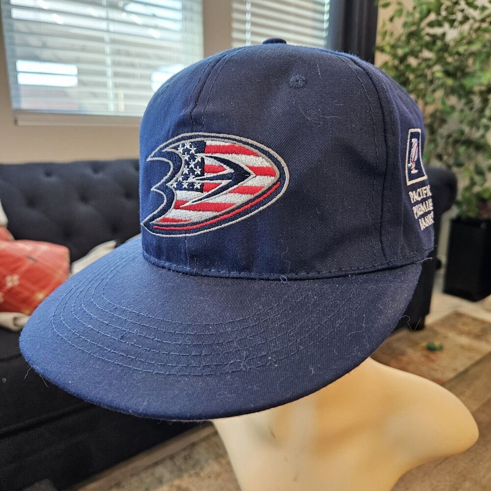 Anaheim Mighty Ducks Hat American Flag Promotional Snapback Flag Brim Underneath